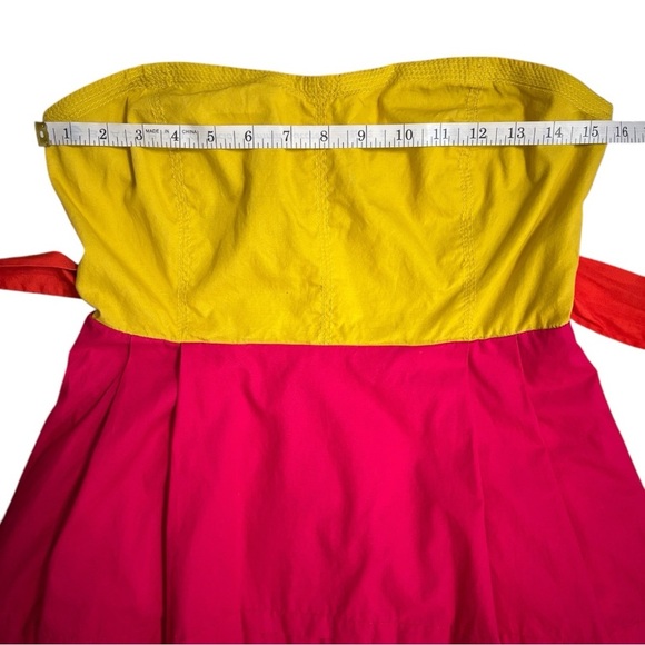Maeve Anthropologie Parading Hues Color Block Strapless Dress Woman’s Size 8 - Picture 8 of 12